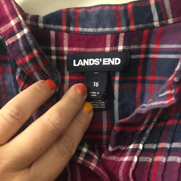 Lands End Flannel Top / Blouse - Size 16 - Picture 4 of 4